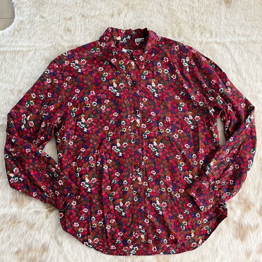 Jennifer Moore Petites Vintage Floral Button‎ Down Shirt
